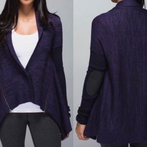 Lululemon Wrap It Up purple/black Cardigan Sweater size 10